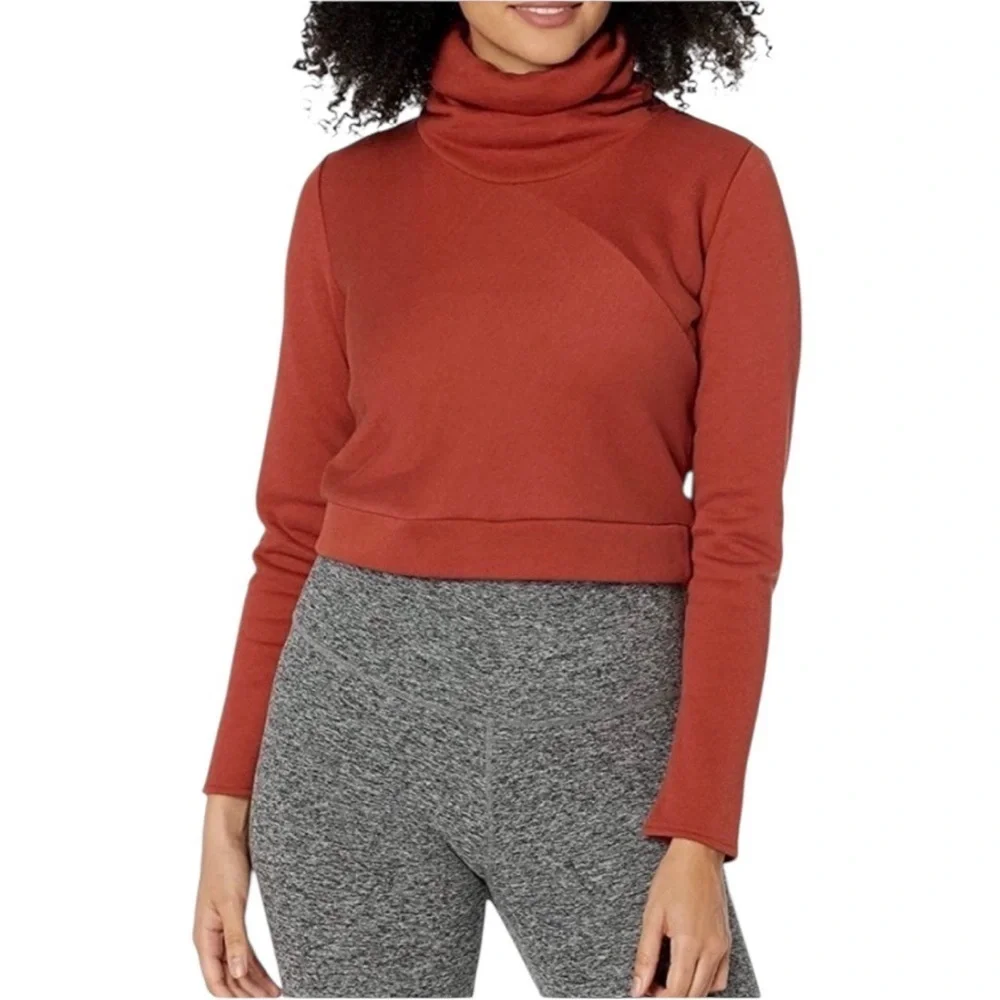 Alo Yoga Soleil Cropped Turtleneck Sweatshirt - Size Large